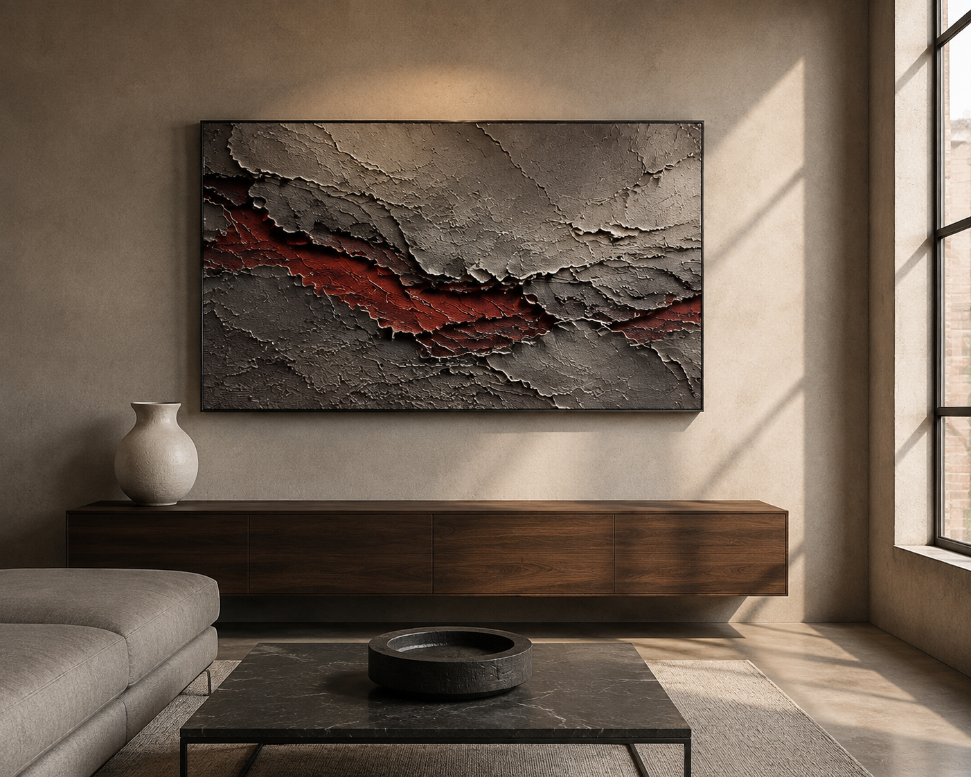 Atravesar, obra abstracta matérica de Denia Matías